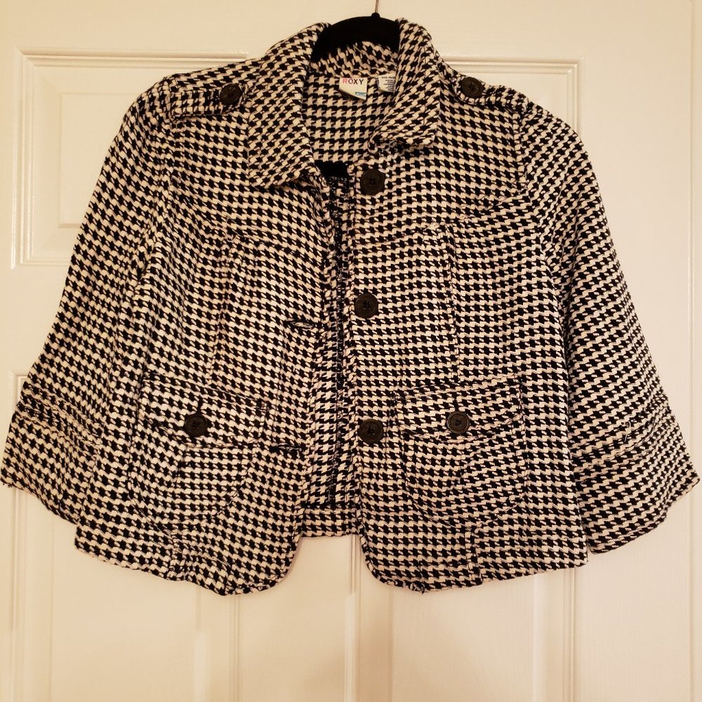 ROXY Crop houndstooth Jacket Size M